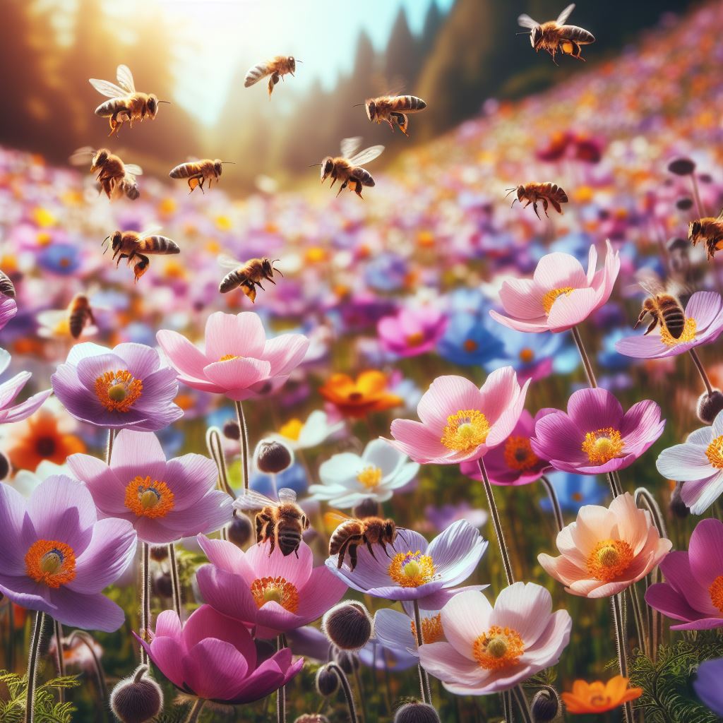 Allergie primaverili come prevenirle e curarle - primavera prato fiorito e api