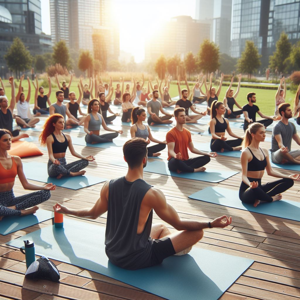 attività fisica e salute - stile di vita attivo - persone corso yoga open air